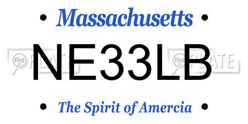 NE33LB Massachusetts License Plate