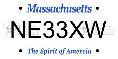 NE33XW Massachusetts License Plate