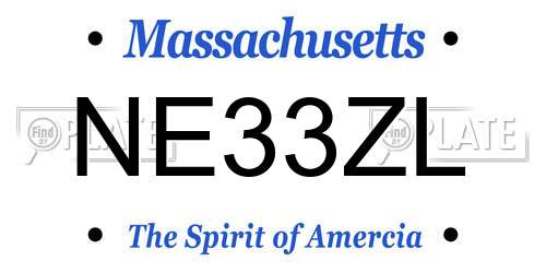 NE33ZL Massachusetts License Plate