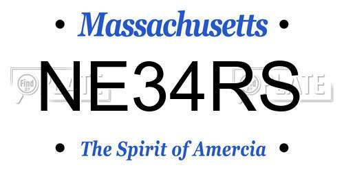 NE34RS Massachusetts License Plate
