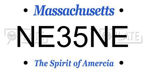 NE35NE Massachusetts License Plate