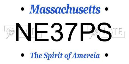 NE37PS Massachusetts License Plate