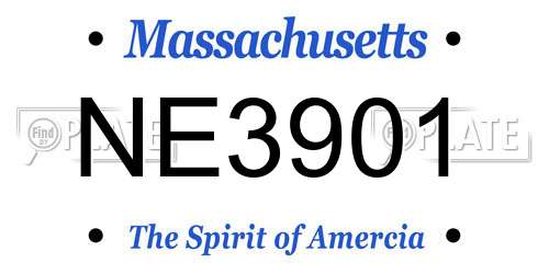 NE3901 Massachusetts License Plate