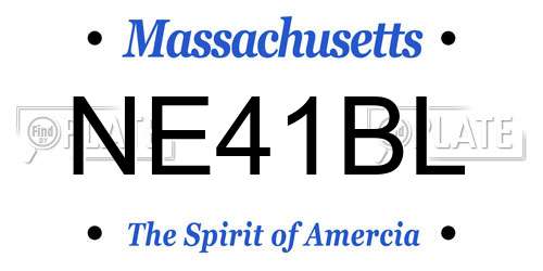 NE41BL Massachusetts License Plate