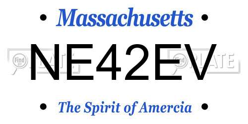 NE42EV Massachusetts License Plate