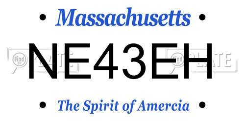 NE43EH Massachusetts License Plate
