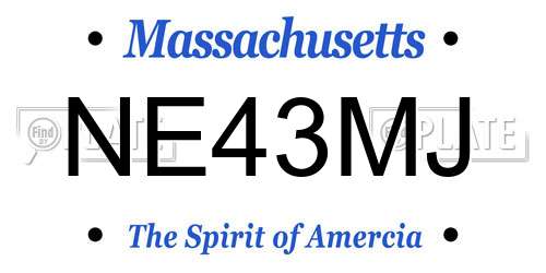 NE43MJ Massachusetts License Plate