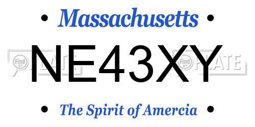 NE43XY Massachusetts License Plate