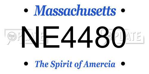 NE4480 Massachusetts License Plate