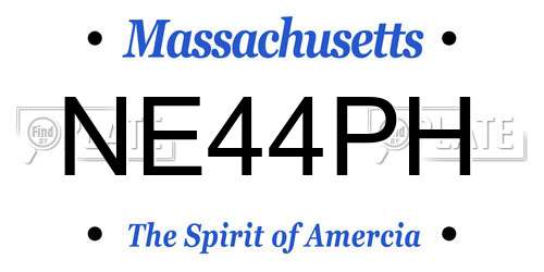 NE44PH Massachusetts License Plate