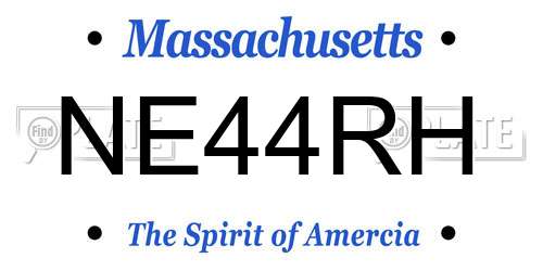 NE44RH Massachusetts License Plate