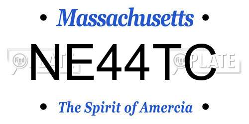 NE44TC Massachusetts License Plate