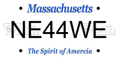 NE44WE Massachusetts License Plate