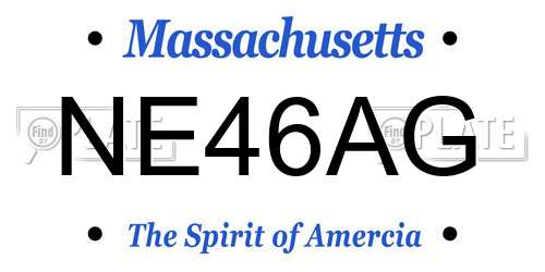 NE46AG Massachusetts License Plate