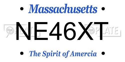 NE46XT Massachusetts License Plate