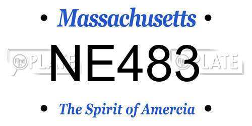 NE483 Massachusetts License Plate