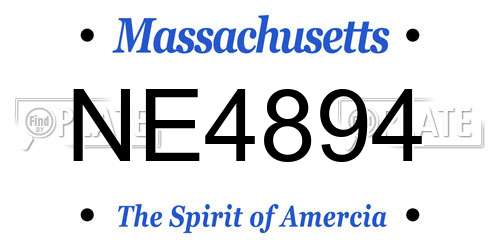 NE4894 Massachusetts License Plate