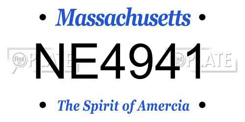 NE4941 Massachusetts License Plate