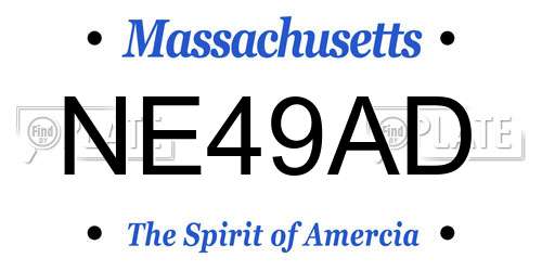 NE49AD Massachusetts License Plate