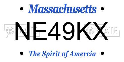 NE49KX Massachusetts License Plate