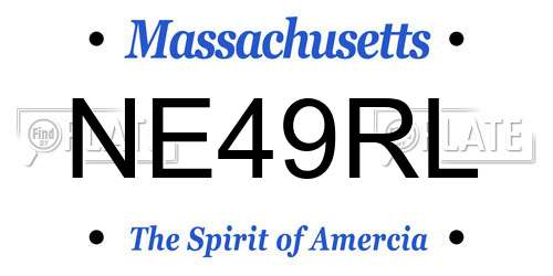 NE49RL Massachusetts License Plate