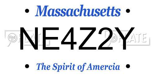 NE4Z2Y Massachusetts License Plate
