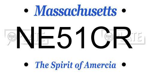NE51CR Massachusetts License Plate