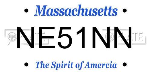 NE51NN Massachusetts License Plate