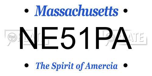 NE51PA Massachusetts License Plate
