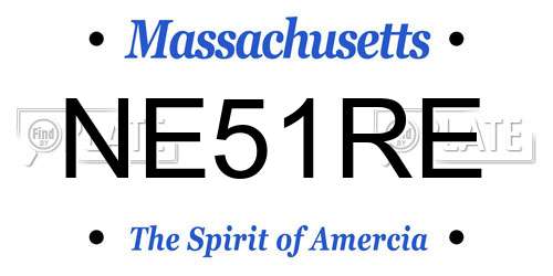 NE51RE Massachusetts License Plate