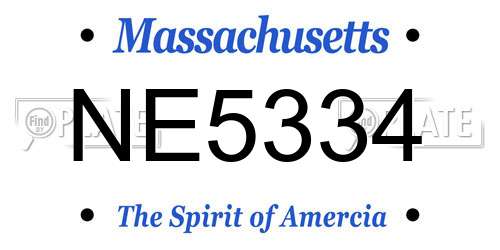 NE5334 Massachusetts License Plate