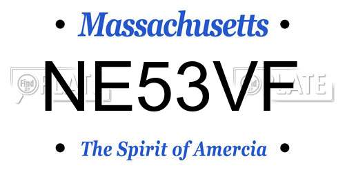 NE53VF Massachusetts License Plate