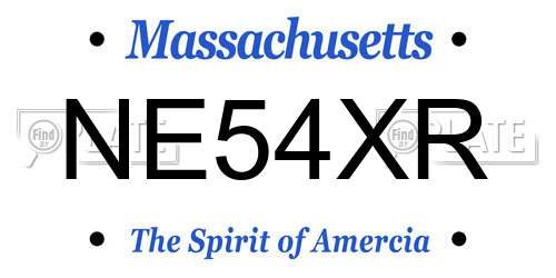 NE54XR Massachusetts License Plate