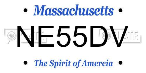 NE55DV Massachusetts License Plate