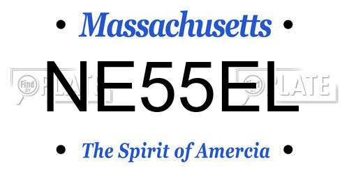 NE55EL Massachusetts License Plate