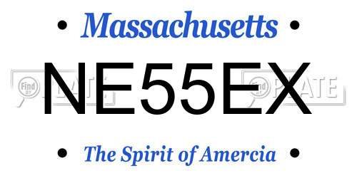 NE55EX Massachusetts License Plate