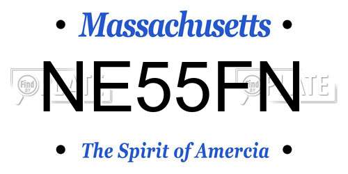 NE55FN Massachusetts License Plate
