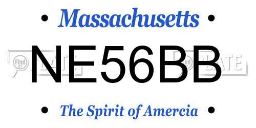 NE56BB Massachusetts License Plate