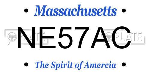 NE57AC Massachusetts License Plate