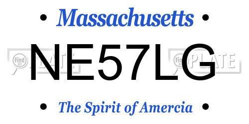 NE57LG Massachusetts License Plate