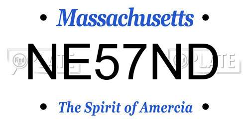 NE57ND Massachusetts License Plate