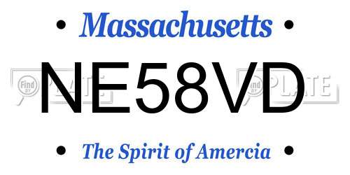 NE58VD Massachusetts License Plate