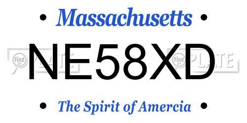 NE58XD Massachusetts License Plate