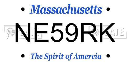 NE59RK Massachusetts License Plate