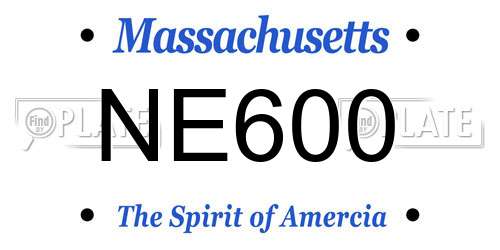 NE600 Massachusetts License Plate