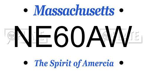 NE60AW Massachusetts License Plate
