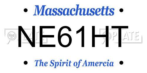 NE61HT Massachusetts License Plate