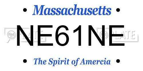 NE61NE Massachusetts License Plate