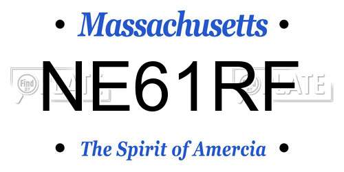 NE61RF Massachusetts License Plate