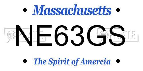 NE63GS Massachusetts License Plate